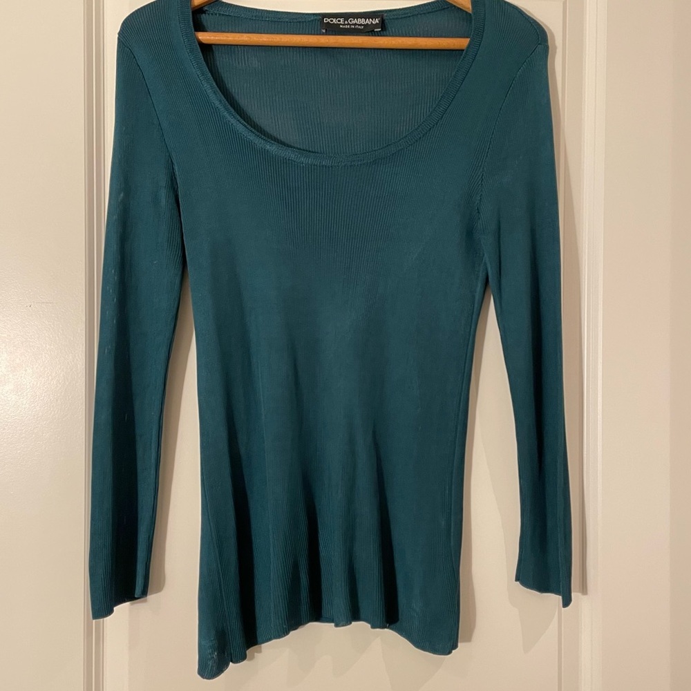 dolce & gabbana / green long sleeve shirt / fits size small